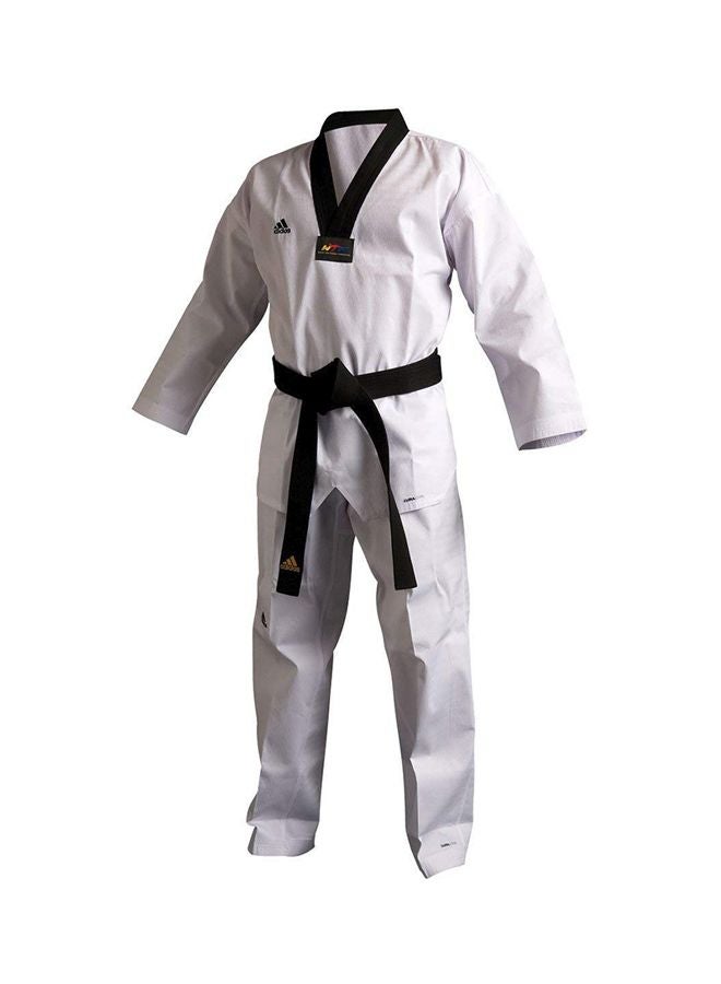 ADI-FIGHTER Taekwondo Uniform - White/Black, 210cm 210cm