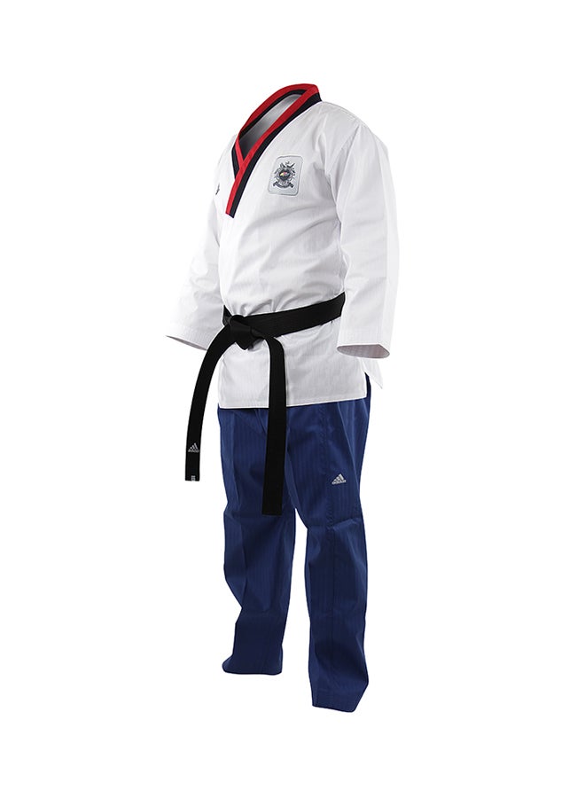 Taekwondo Poomsae Youth Male Uniform - White/L.Blue