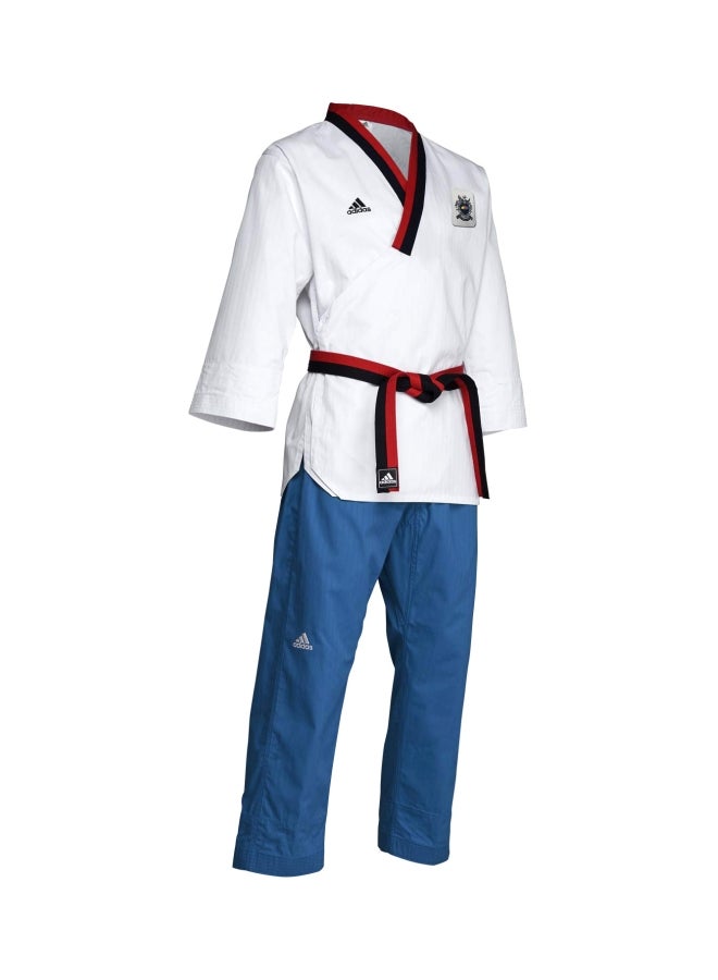 Taekwondo Poomsae Youth Male Uniform - White/L.Blue