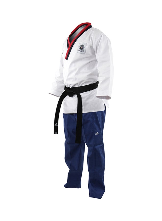 Taekwondo Poomsae Youth Male Uniform - White/L.Blue