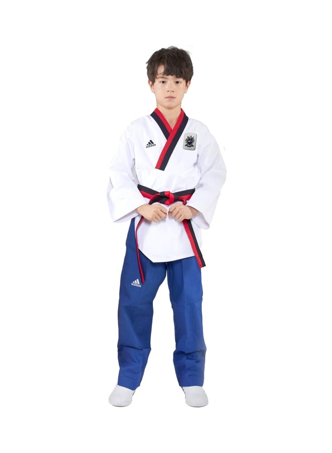 Taekwondo Poomsae Youth Male Uniform - White/L.Blue