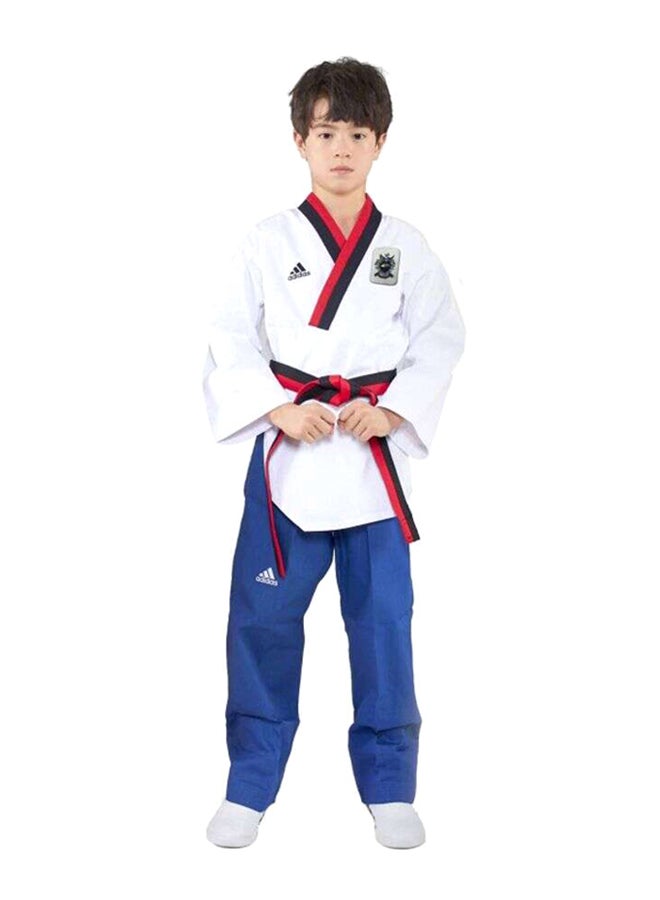 Taekwondo Poomsae Youth Male Uniform - White/L.Blue