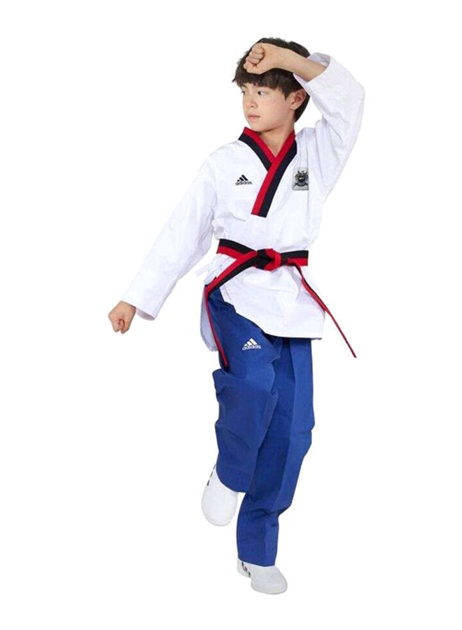 Taekwondo Poomsae Youth Male Uniform - White/L.Blue