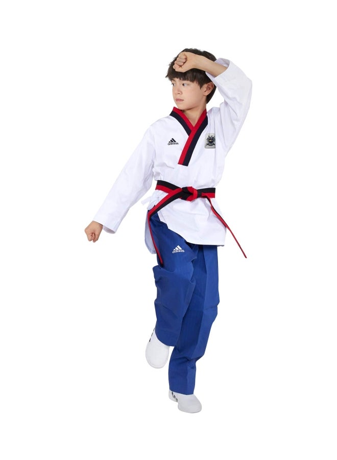 Taekwondo Poomsae Youth Male Uniform - White/L.Blue