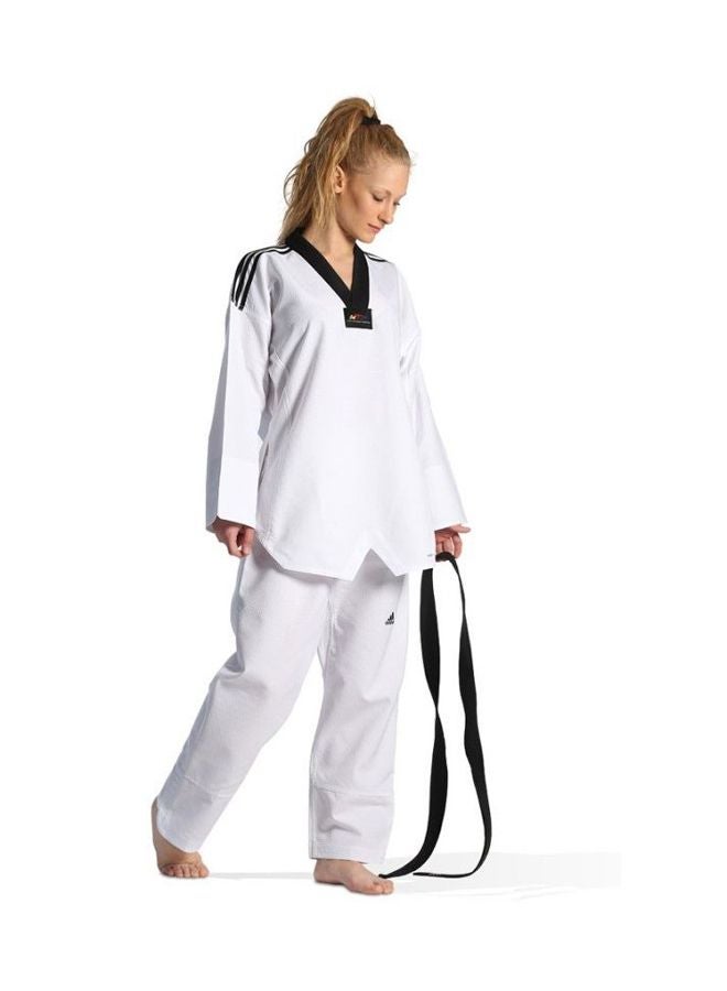 Taekwondo Lady Dobok Uniform - White/Black, 190cm 190cm