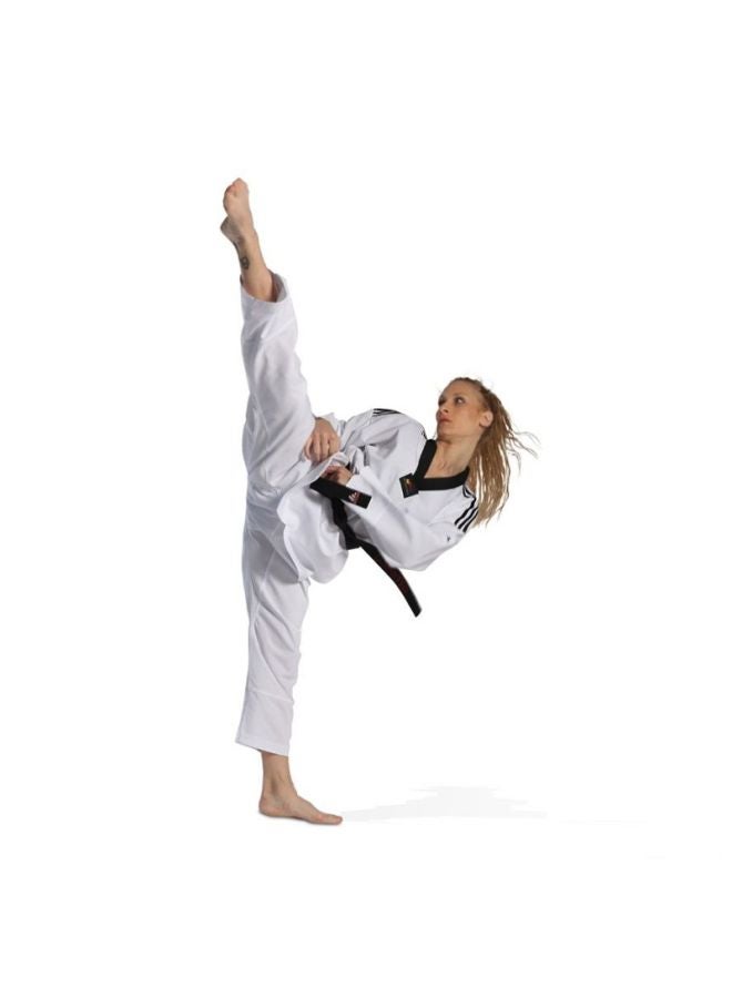 Taekwondo Lady Dobok Uniform - White/Black, 190cm 190cm