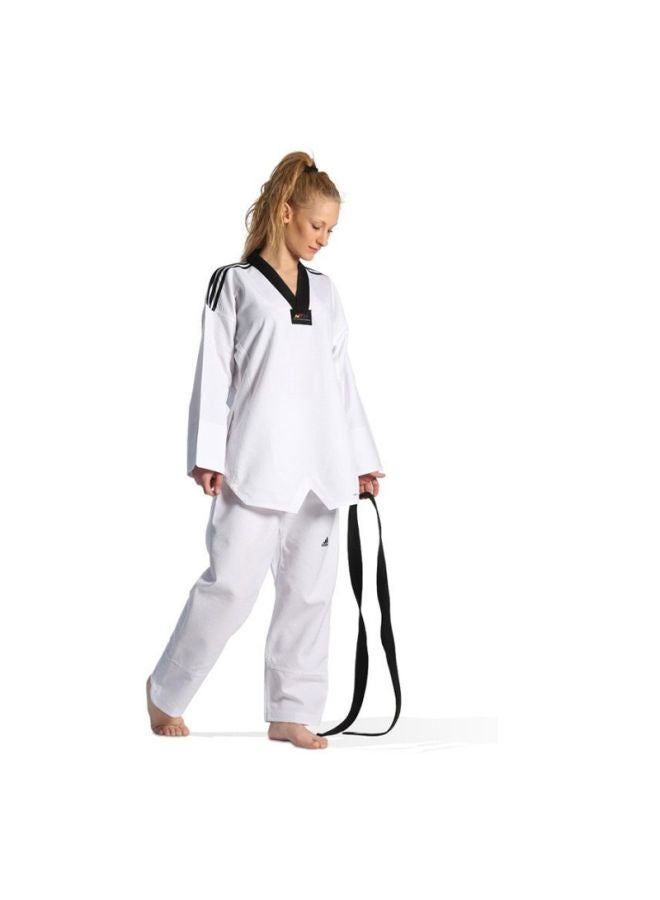 Taekwondo Lady Dobok Uniform - White/Black 140cm