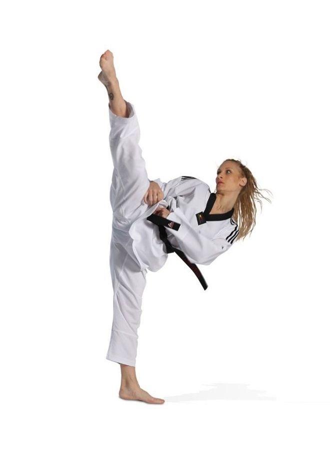 Taekwondo Lady Dobok Uniform - White/Black 140cm