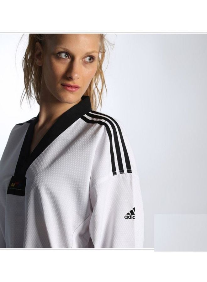 Taekwondo Lady Dobok Uniform - White/Black 140cm