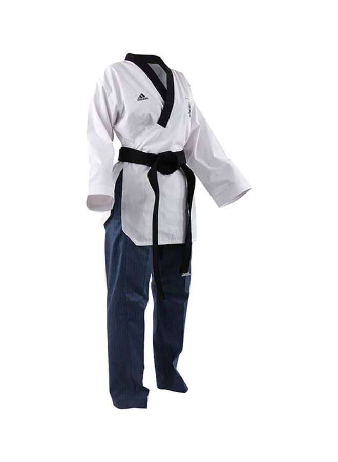 Taewondo Poomsae Adult Male Uniform - White/Dark Blue