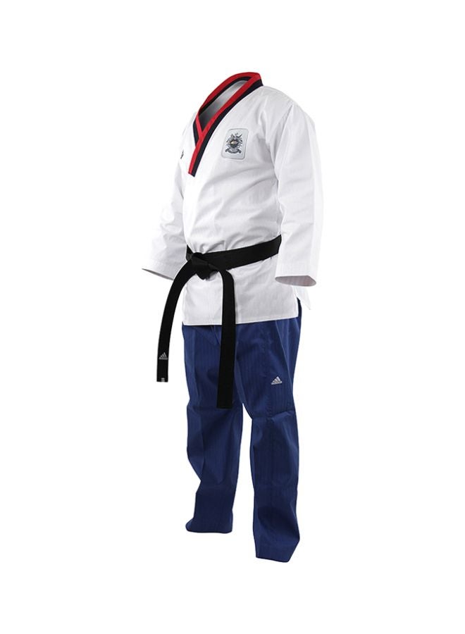 Taekwondo Poomsae Youth Male Uniform - White/L.Blue