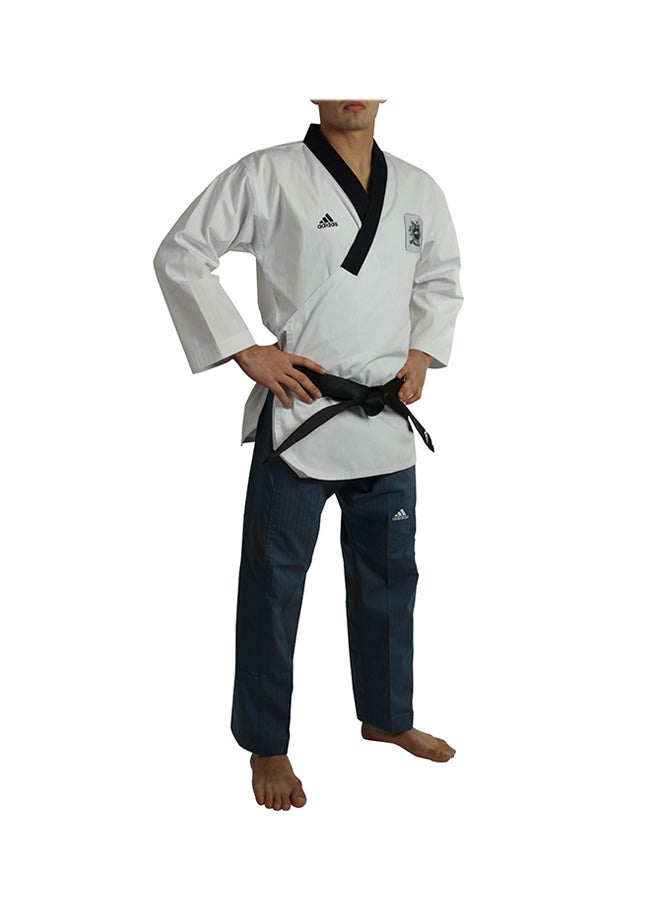 Taewondo Poomsae Adult Male Uniform - White/Dark Blue