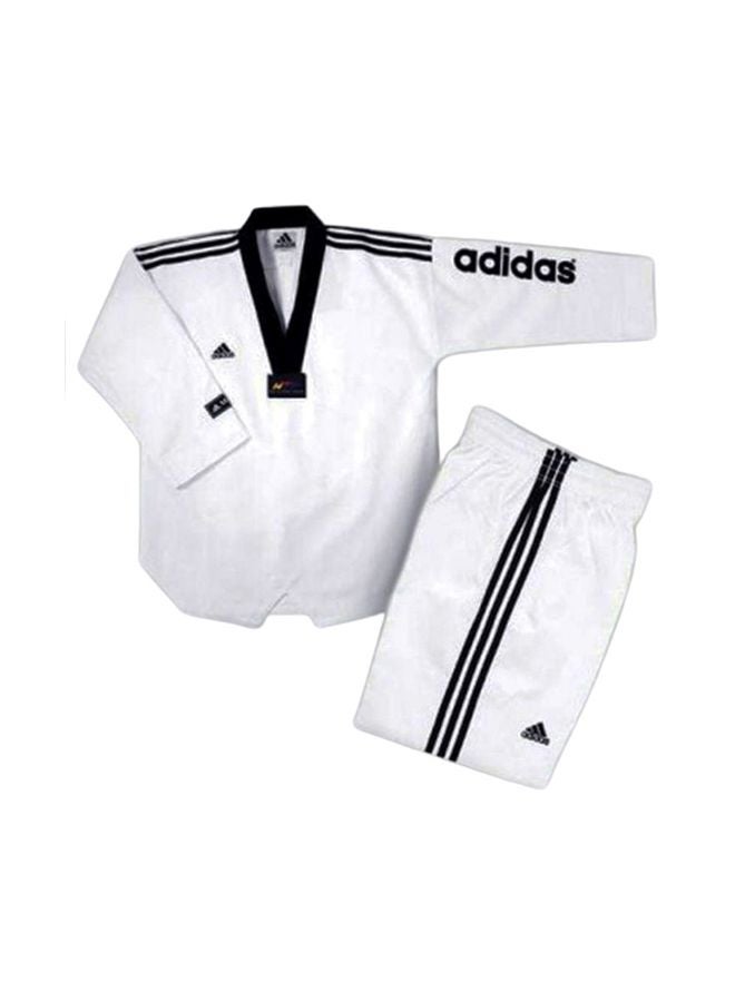 Adi-Supermaster II Taekwondo Uniform - White/Black 200cm