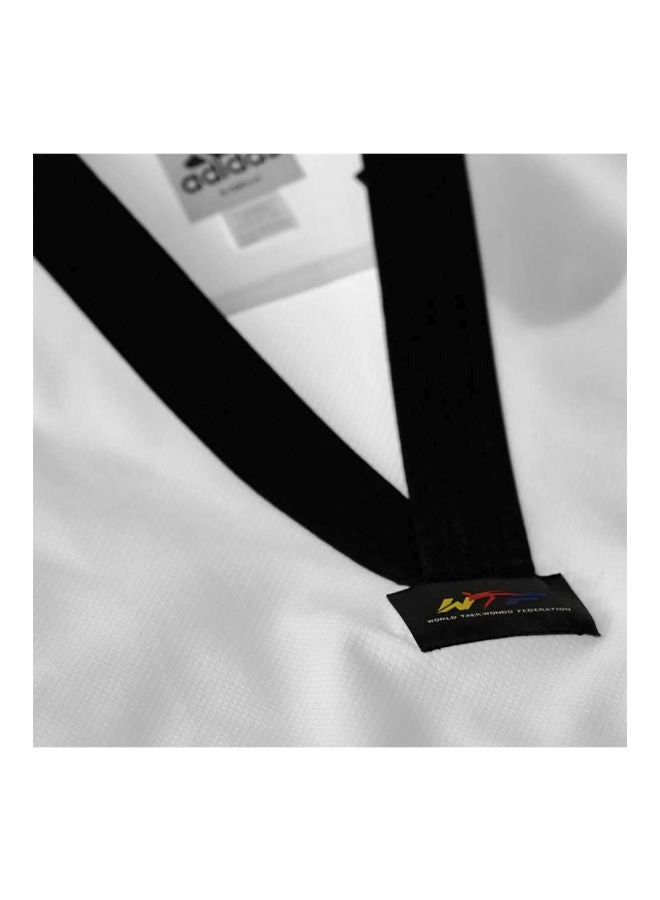 ADI-FLEX Taekwondo Uniform - White/Black, 200cm 200cm