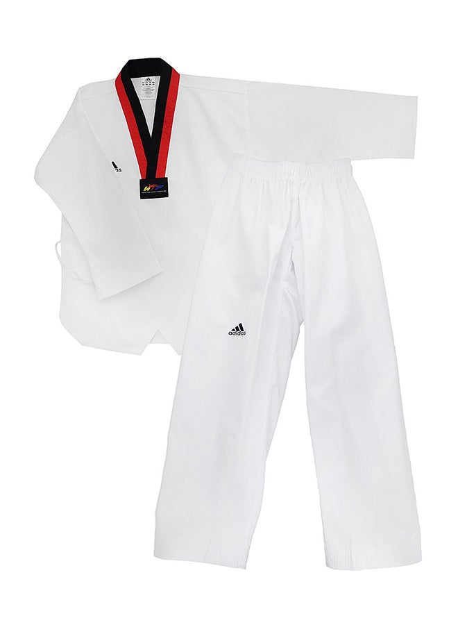 ADI-START Taekwondo Uniform - White/Red/Black 120cm