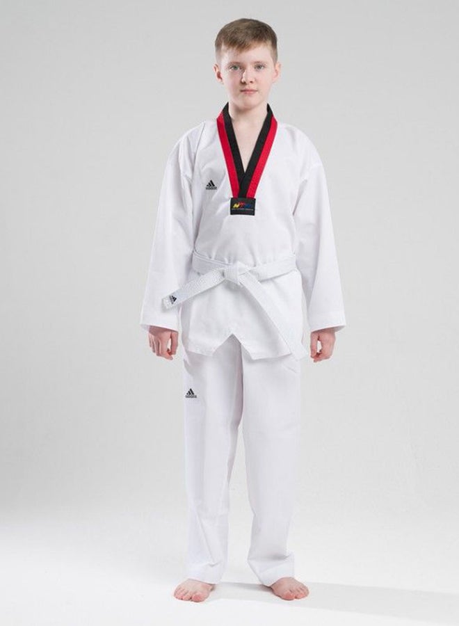 ADI-START Taekwondo Uniform - White/Red/Black 120cm