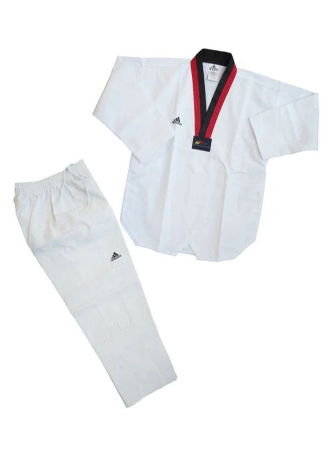 ADI-CLUB Taekwondo Uniform - White/Red-Black, 210cm 210cm