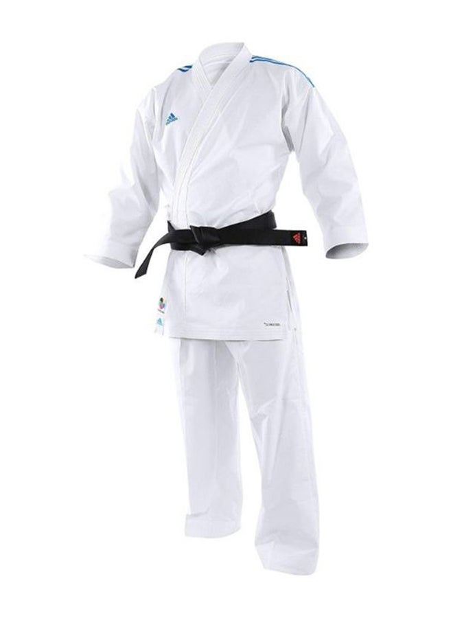 ADI-LIGHT Karate Uniform - White/Blue Stripes 150cm