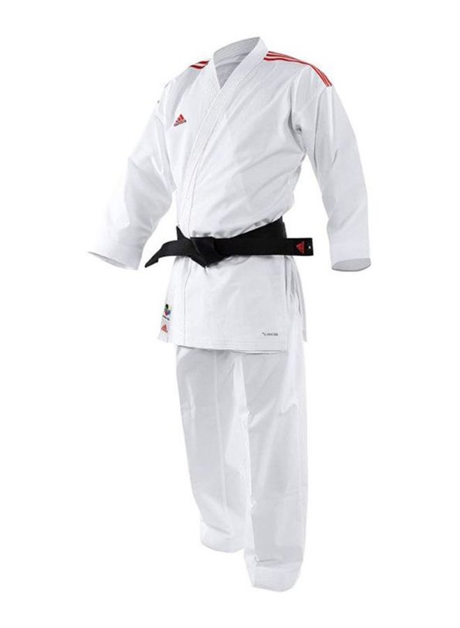 ADI-LIGHT Karate Uniform - White/Red Stripes 195cm