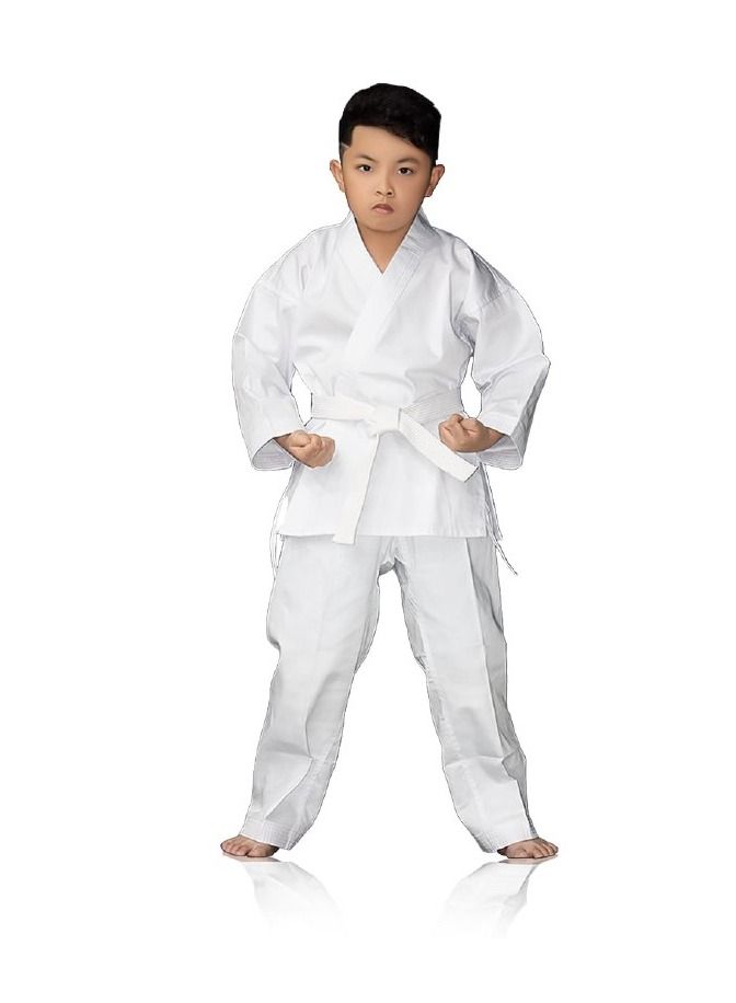 Karate Uniform White Set Jacket Pant and Belt