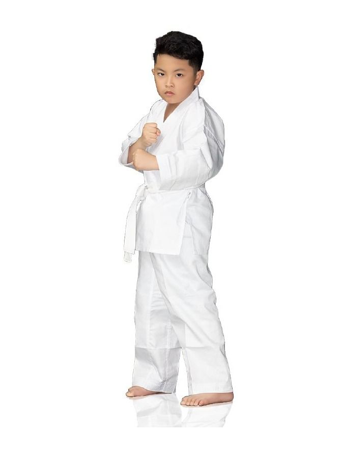 Karate Uniform White Set Jacket Pant and Belt