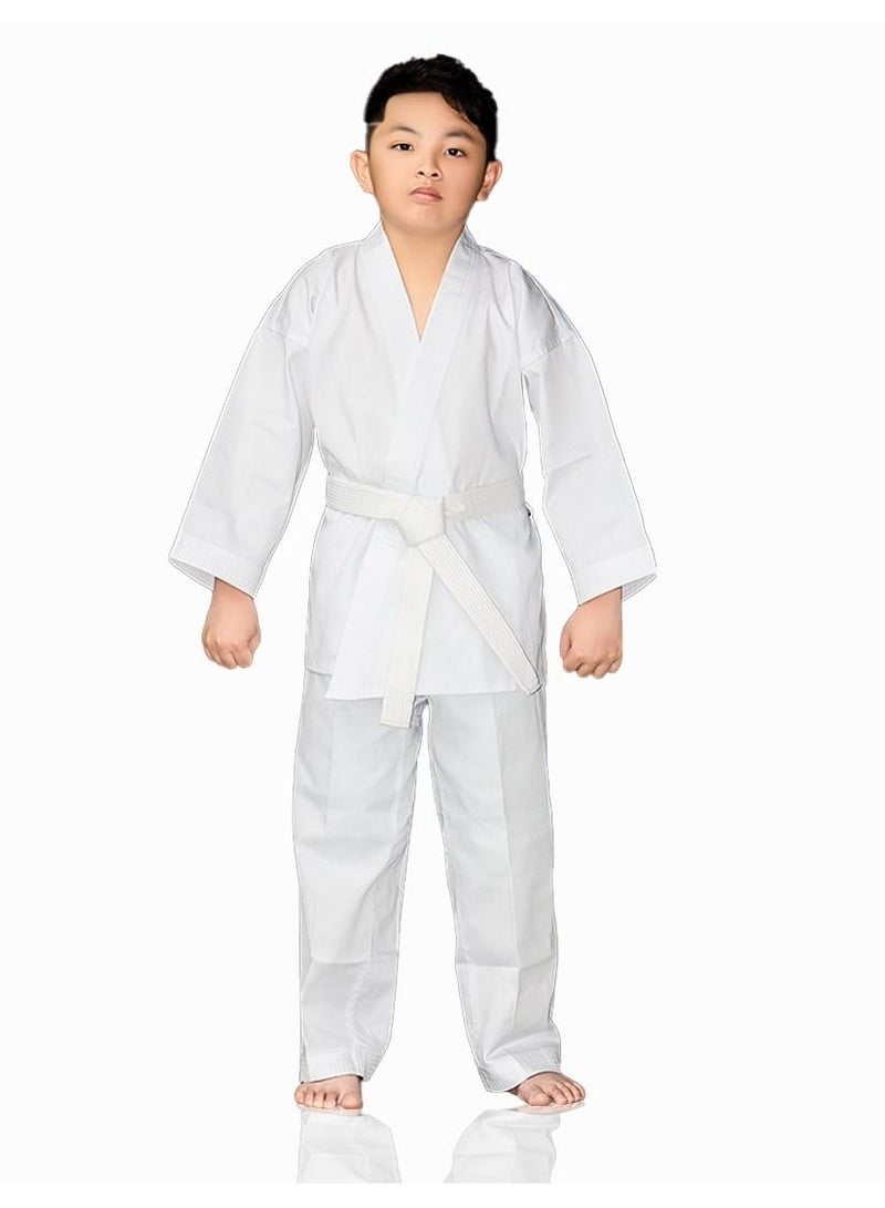 Karate Uniform White Set Jacket Pant and Belt