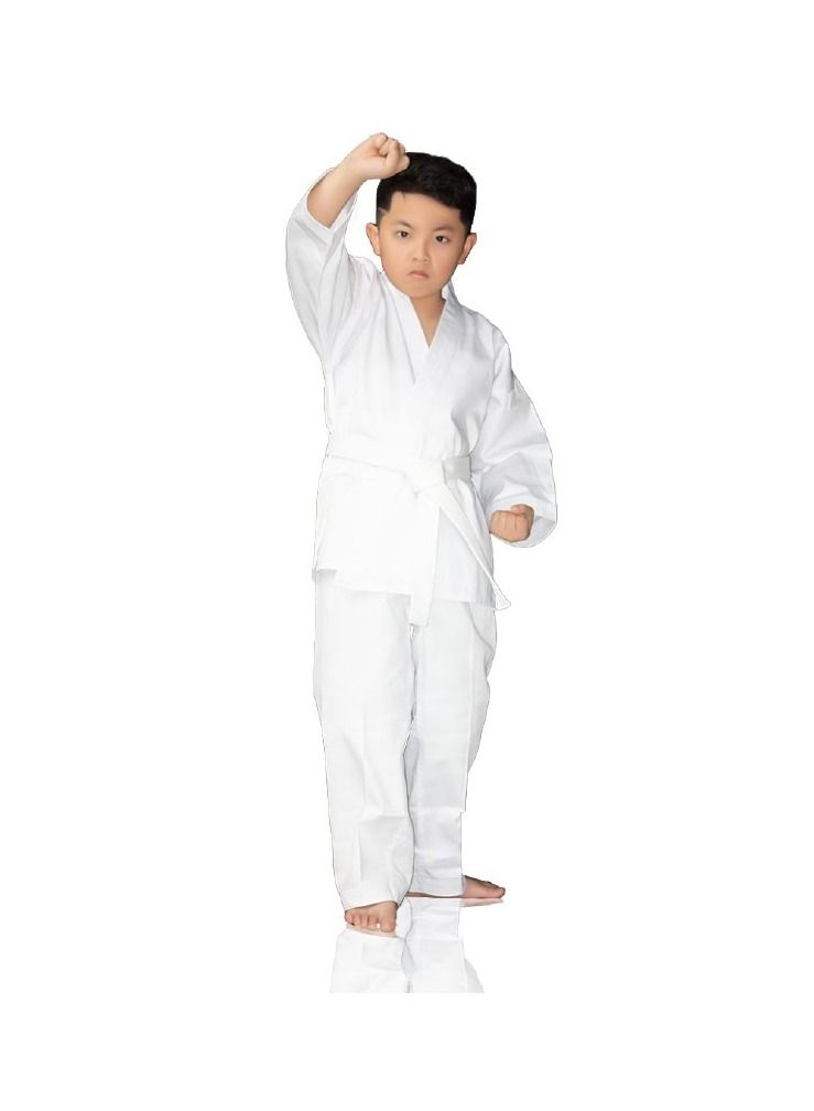 Karate Uniform White Set Jacket Pant and Belt