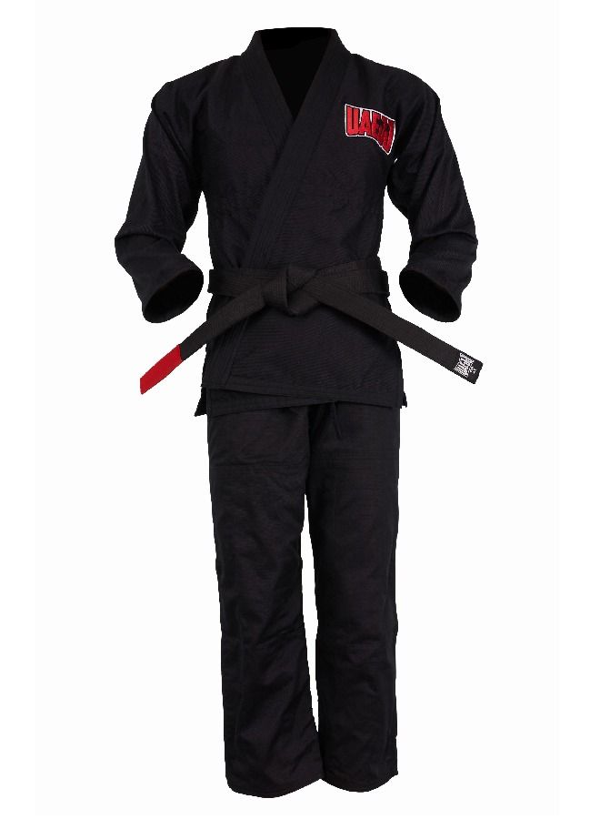 UAEJJ Jiu Jitsu Kimono Karate & Martial Arts Dress for Beginners Adults (Black)