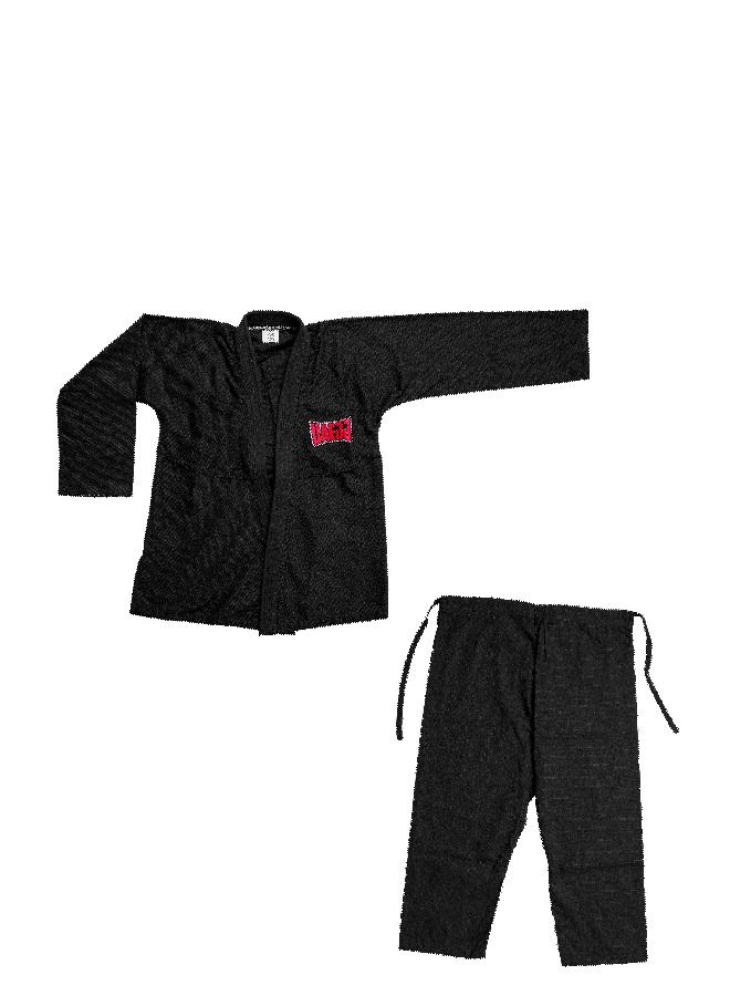 UAEJJ Jiu Jitsu Kimono Karate & Martial Arts Dress for Beginners Adults (Black)