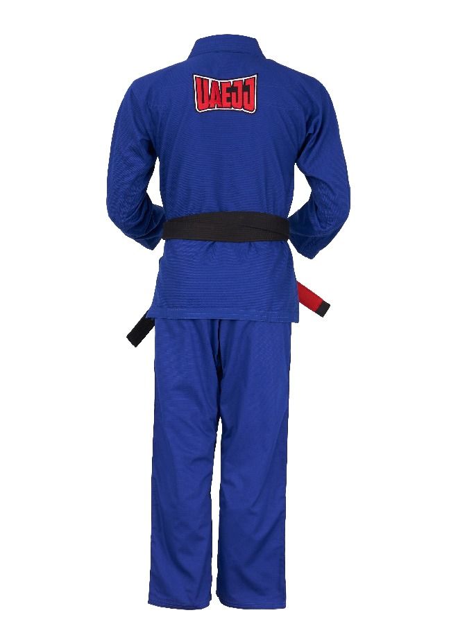 UAEJJ Jiu Jitsu Kimono Karate & Martial Arts Dress for Beginners Kids (Blue)