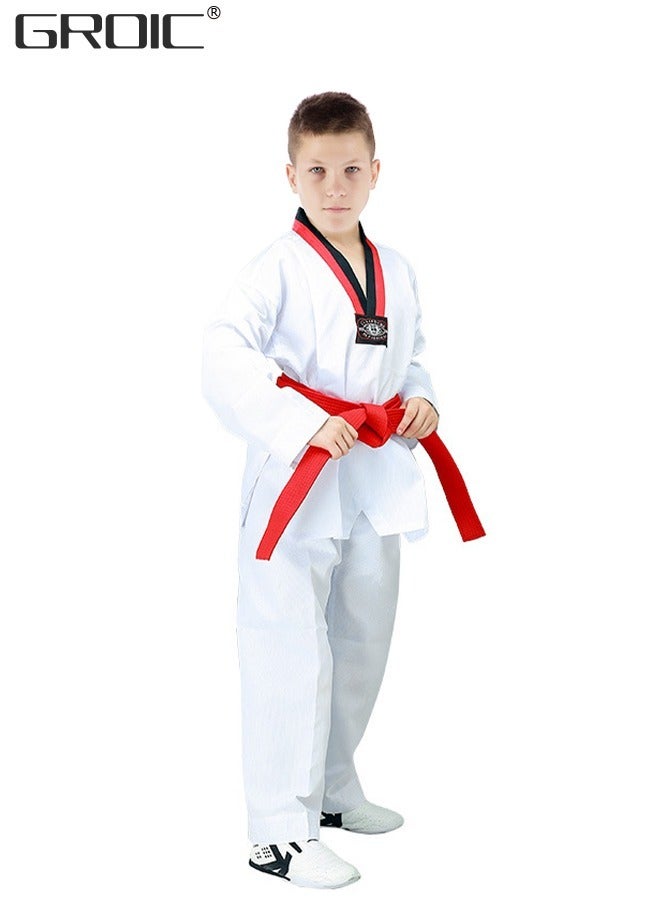 Taekwondo Suit,Brazilian BJJ Gi Jiu Jitsu Gi for Child Kids Gi Uniform Durable Pant & Jacket,Sports Training Clothes Parts