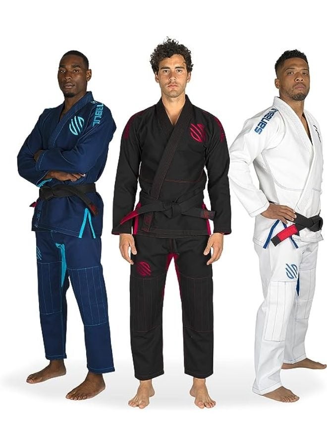 Essential BJJ Gi for Men | Brazilian Jiu Jitsu Gi BJJ | Lightweight, Preshrunk Cotton Fabric | IBJJF Approved Black