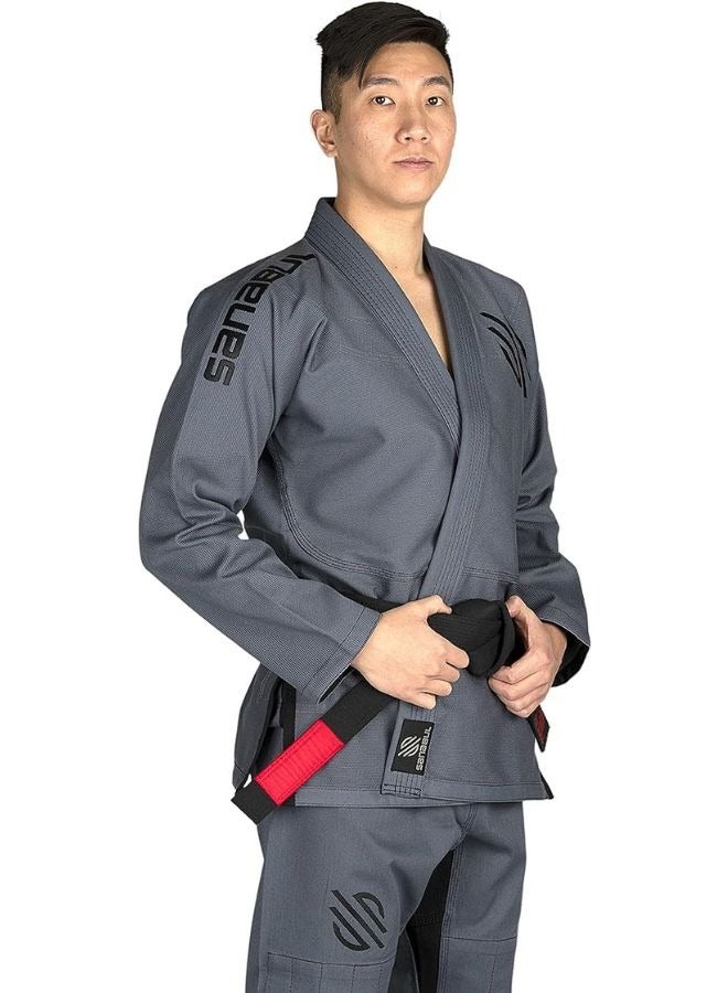 Essential BJJ Gi for Men | Brazilian Jiu Jitsu Gi BJJ | Lightweight, Preshrunk Cotton Fabric | IBJJF Approved Grey