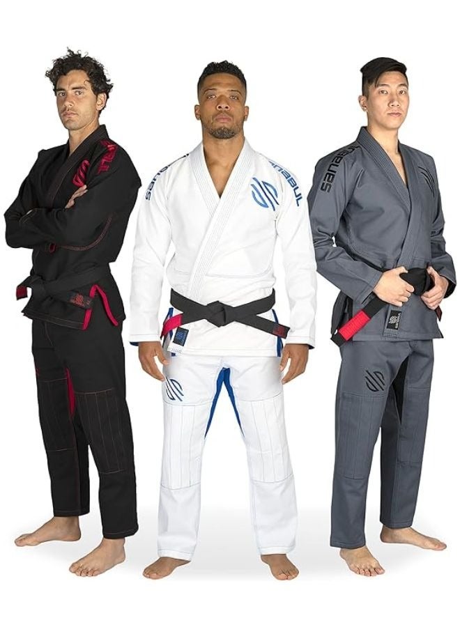 Essential BJJ Gi for Men | Brazilian Jiu Jitsu Gi BJJ | Lightweight, Preshrunk Cotton Fabric | IBJJF Approved White