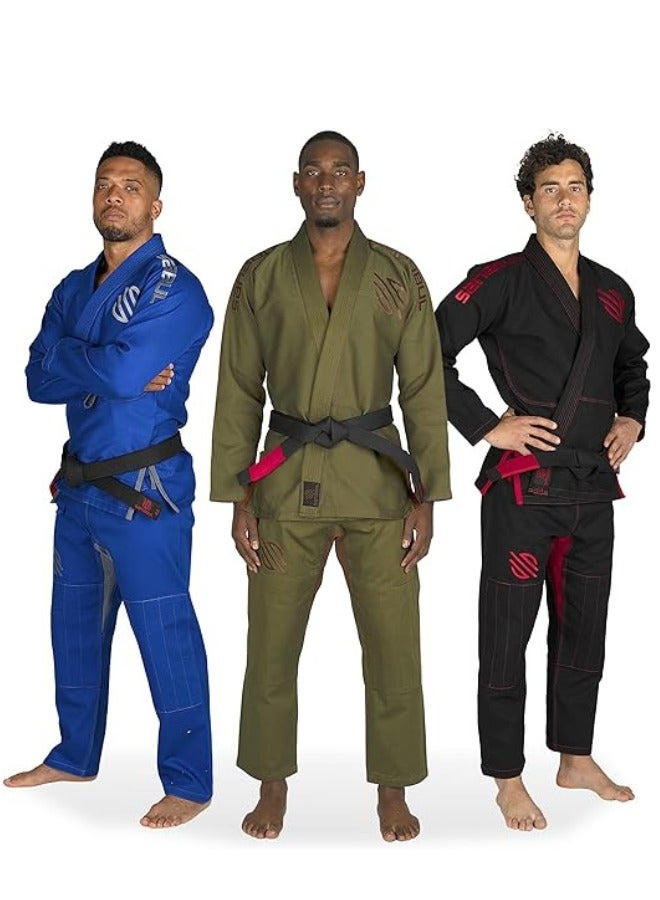 Essential BJJ Gi for Men | Brazilian Jiu Jitsu Gi BJJ | Lightweight, Preshrunk Cotton Fabric | IBJJF Approved Green