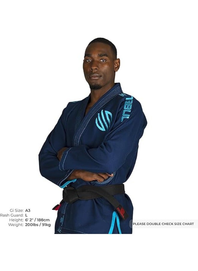 Essential BJJ Gi for Men | Brazilian Jiu Jitsu Gi BJJ | Lightweight, Preshrunk Cotton Fabric | IBJJF Approved Navy