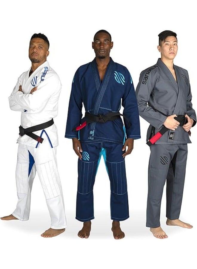 Essential BJJ Gi for Men | Brazilian Jiu Jitsu Gi BJJ | Lightweight, Preshrunk Cotton Fabric | IBJJF Approved Navy