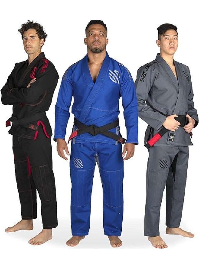 Essential BJJ Gi for Men | Brazilian Jiu Jitsu Gi BJJ | Lightweight, Preshrunk Cotton Fabric | IBJJF Approved Blue