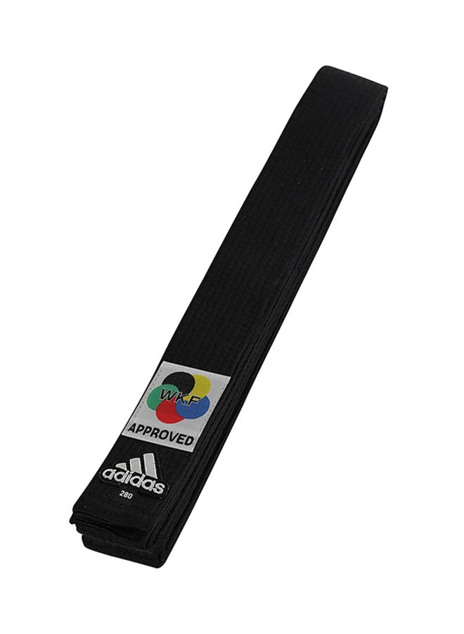 KARATE Elite Belt With WKF Logo - Black 320cm