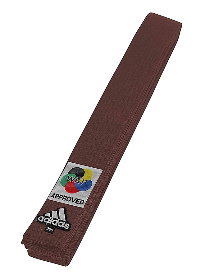 KARATE Elite Belt With WKF Logo - Brown 240cm