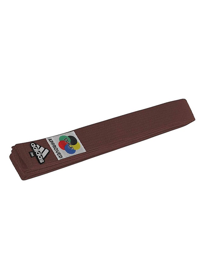 KARATE Elite Belt With WKF Logo - Brown 240cm