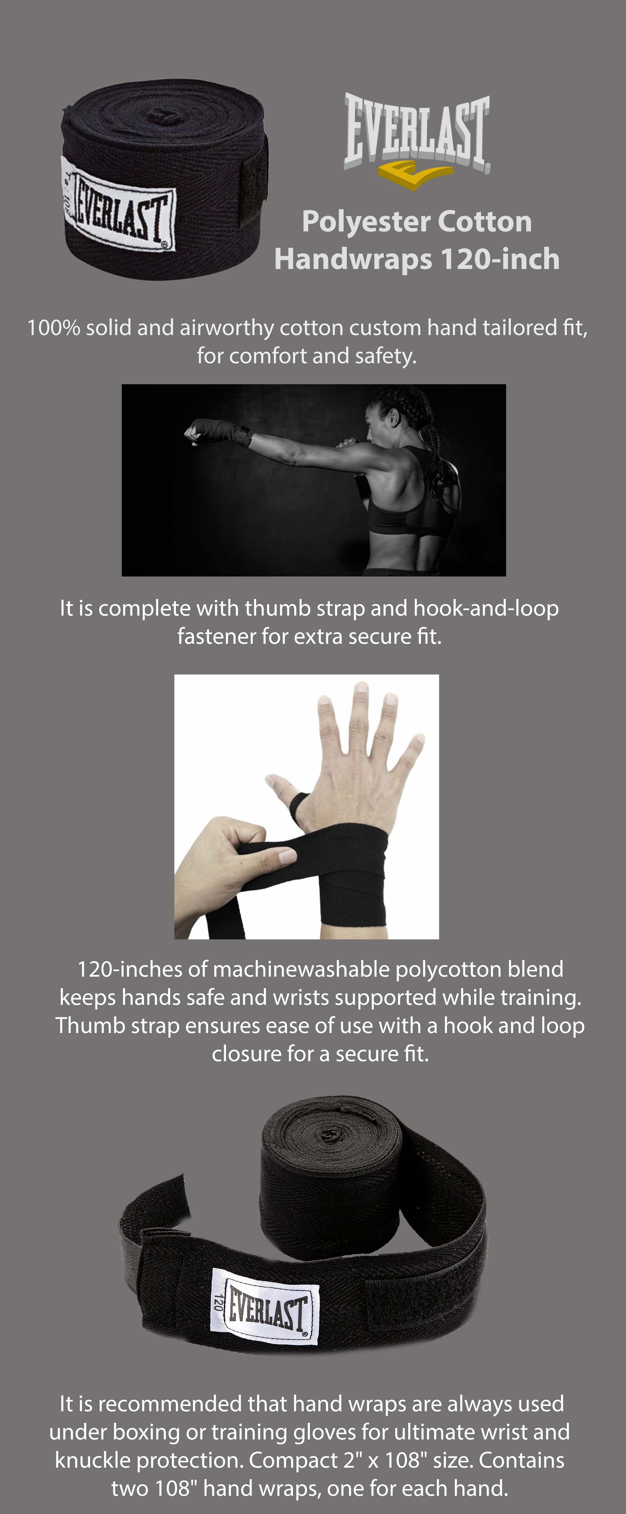 Polyester Cotton Handwraps 120inch
