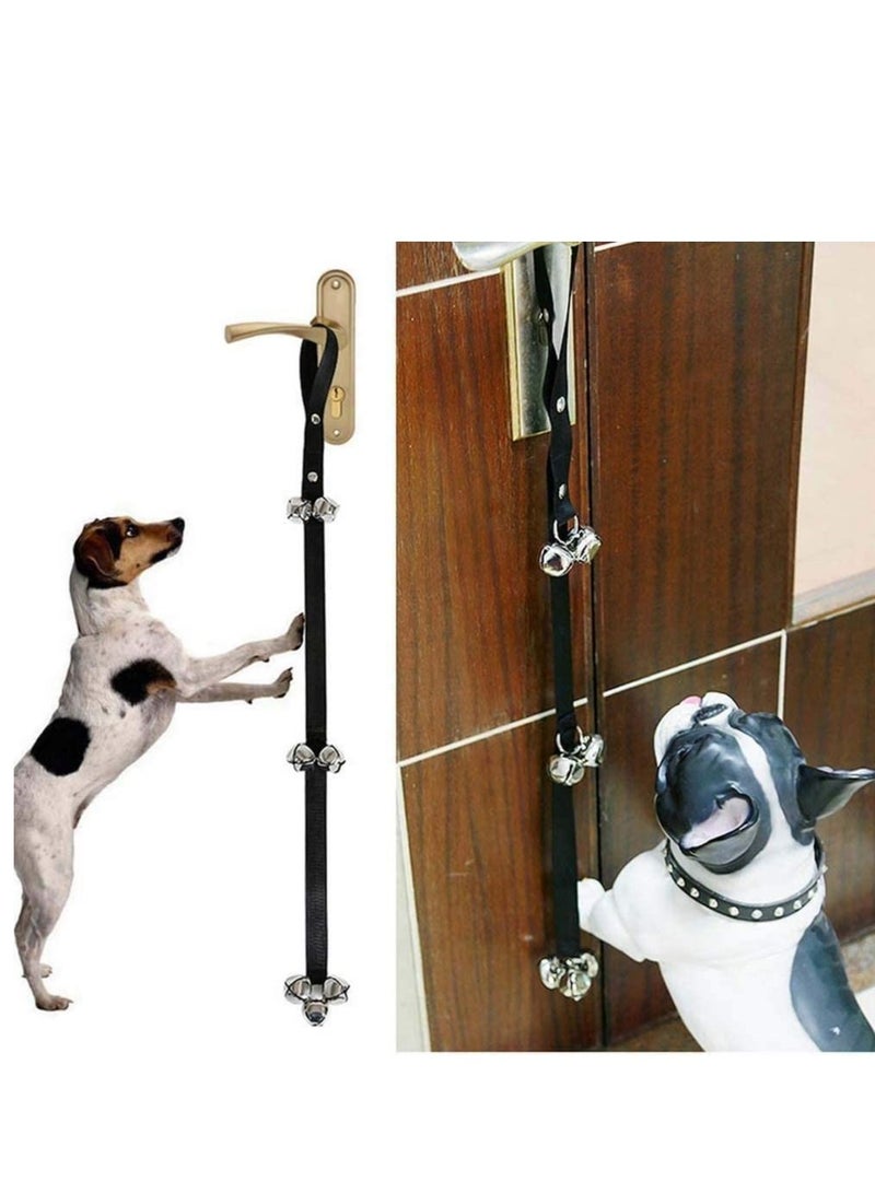 Dog Door Bell and Press Bell, Adjustable Toilet Training Interaction Cat Nylon Steel Material for Housing Pet Press, Set of 2