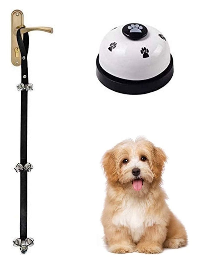 Dog Door Bell and Press Bell, Adjustable Toilet Training Interaction Cat Nylon Steel Material for Housing Pet Press, Set of 2
