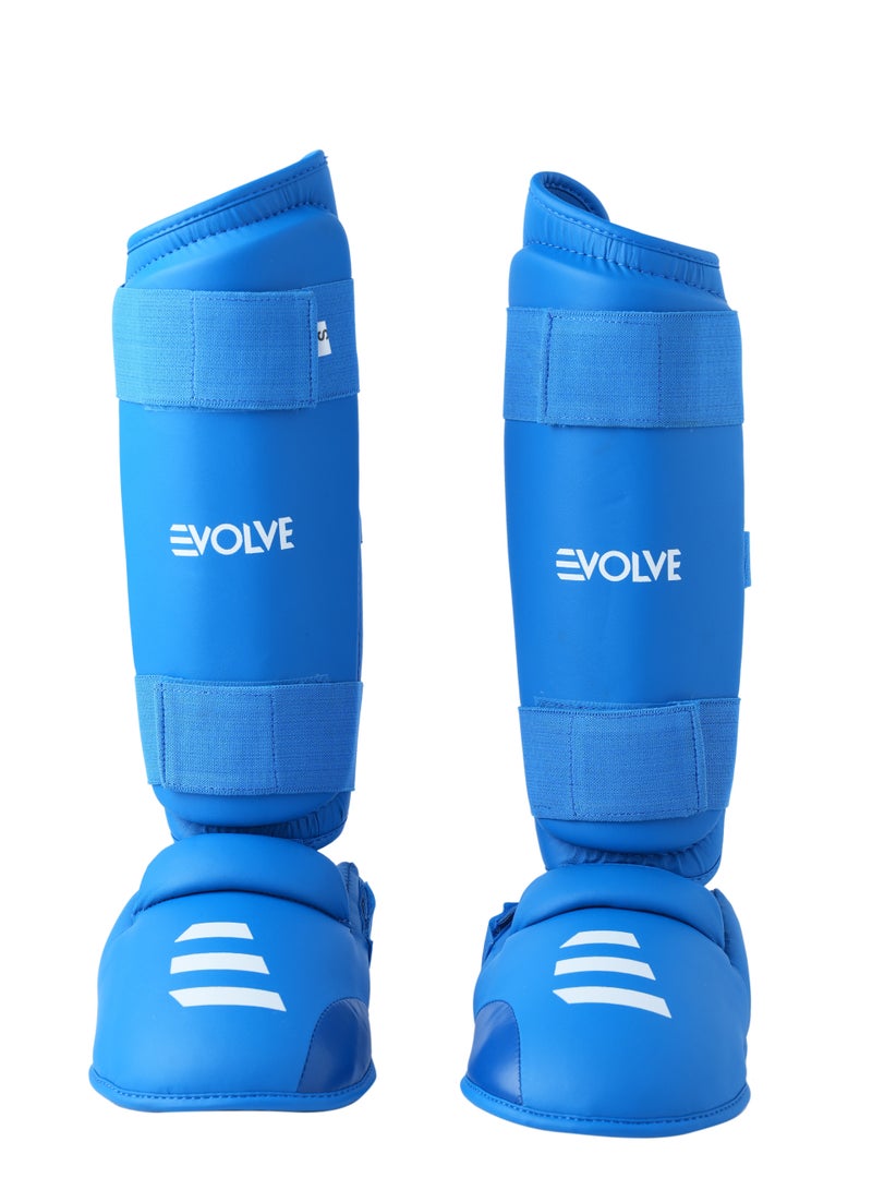 Evolve Karate Shin Guards | Adjustable Foam Padded Karate Shin and Instep Guards