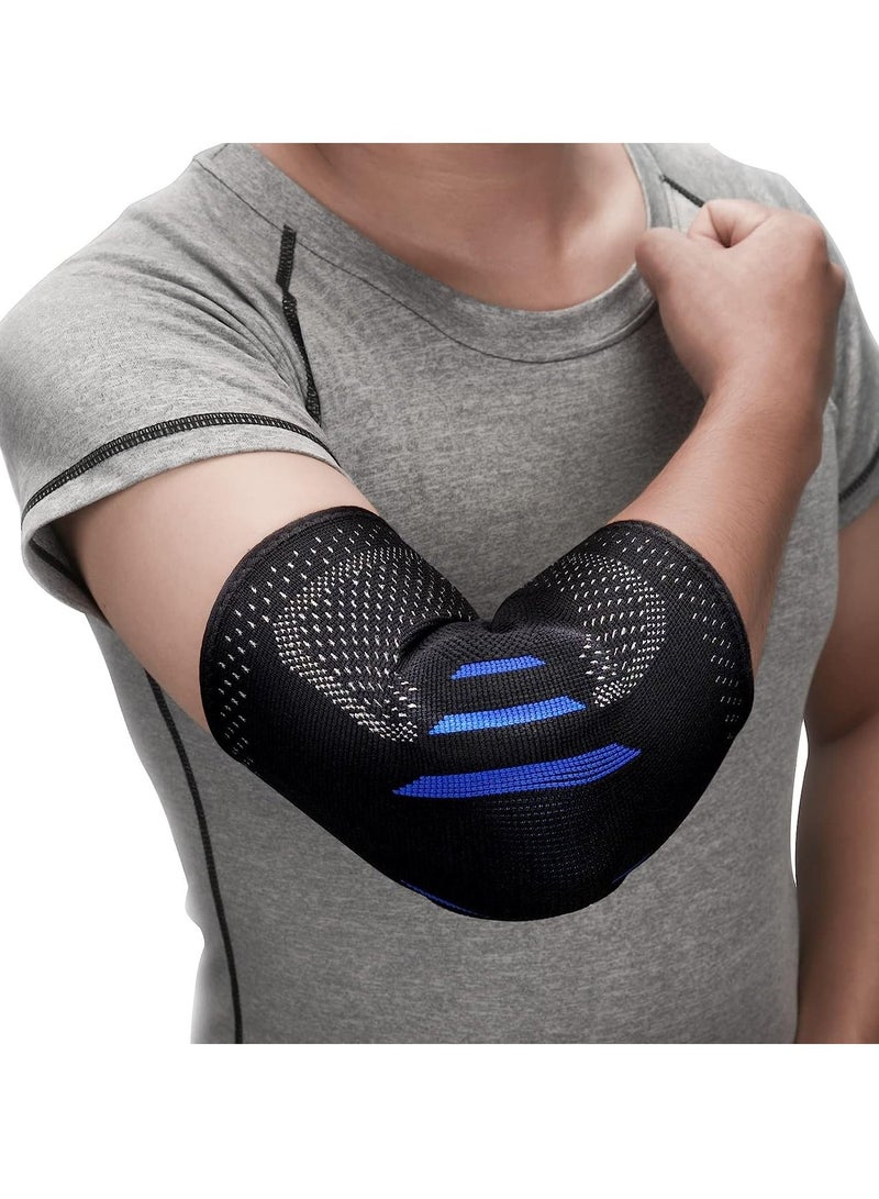 2 in 1 Tennis Elbow Brace for Men Women Compression Sleeve with Integrated Pads Breathable Tendonitis elbow Support Protector Sports Golfer's Arthritis Treatment Reduce Joint Pain (M)