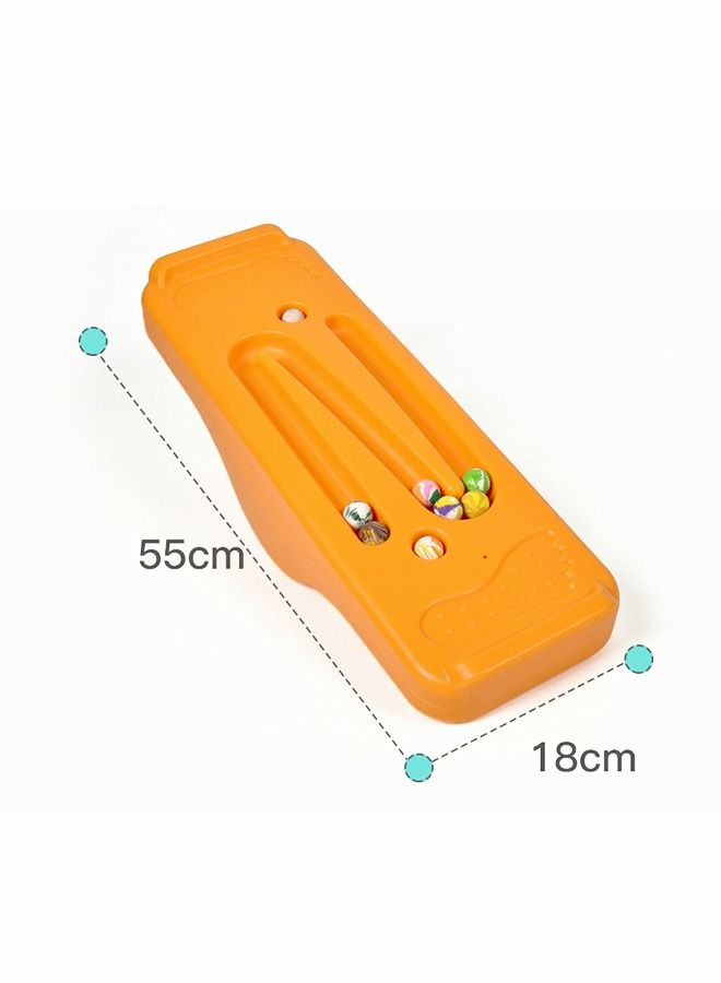 Kids Rocking Seesaw Balance Board with 5 Wooden Balls Sensory Training Rocking Board Balance Training Equipment Children Indoor Outdoor Activity Toy