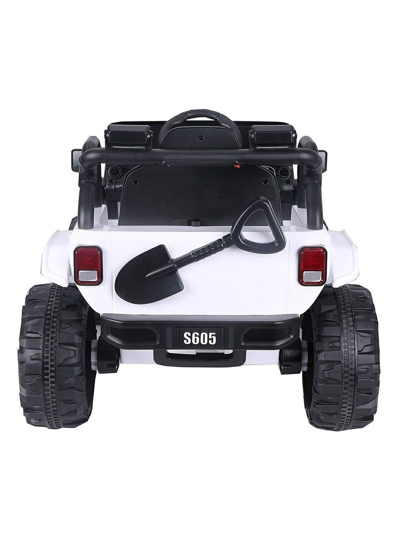 RBWTOYS - Power Electric 4wheel Motorcar for kids Ride S605 (WHITE) 120x64x47cm.