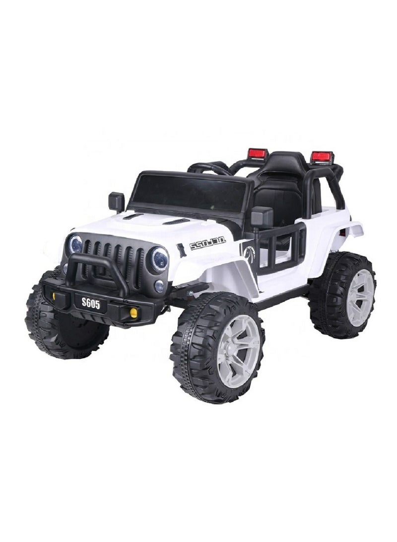 RBWTOYS - Power Electric 4wheel Motorcar for kids Ride S605 (WHITE) 120x64x47cm.