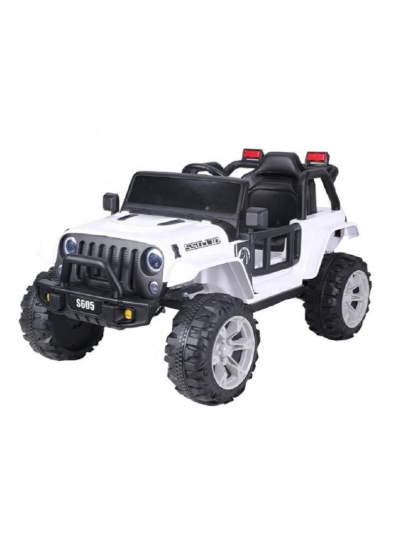 RBWTOYS - Power Electric 4wheel Motorcar for kids Ride S605 (WHITE) 120x64x47cm.